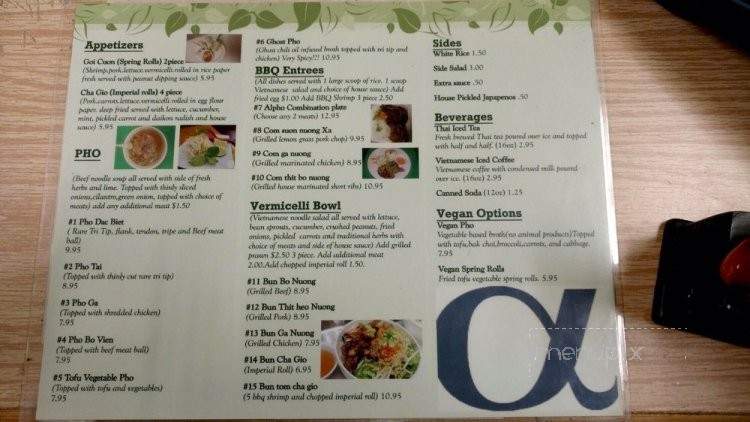 AL PHO - Santa Maria, CA menu_pic
