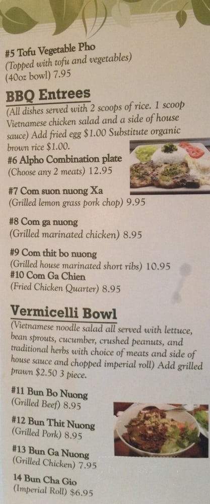 AL PHO - Santa Maria, CA menu_pic