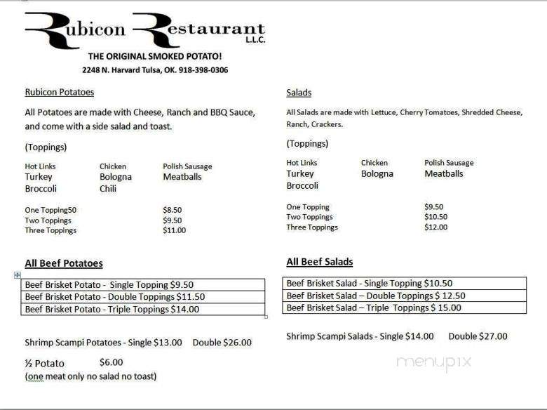 Rubicon Restaurant - Tulsa, OK menu_pic