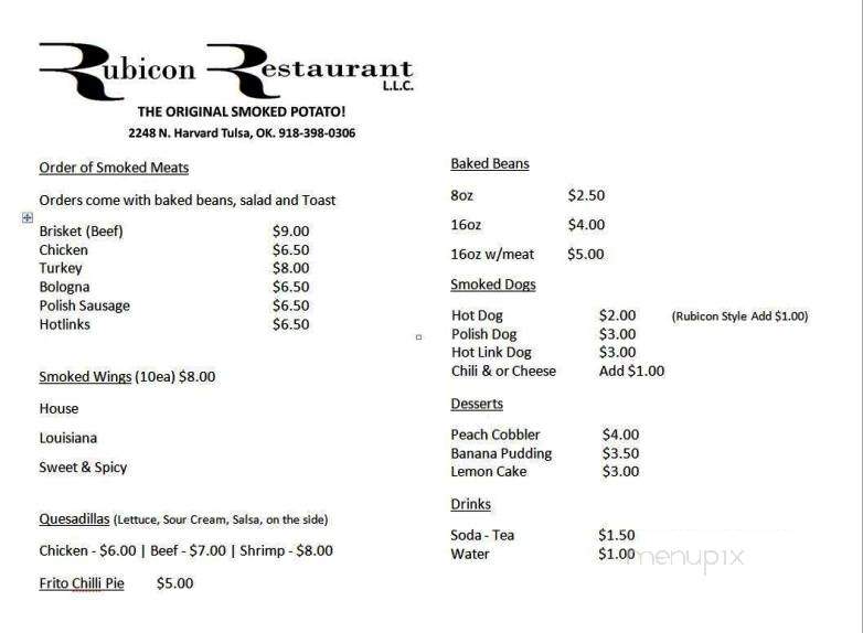 Rubicon Restaurant - Tulsa, OK menu_pic