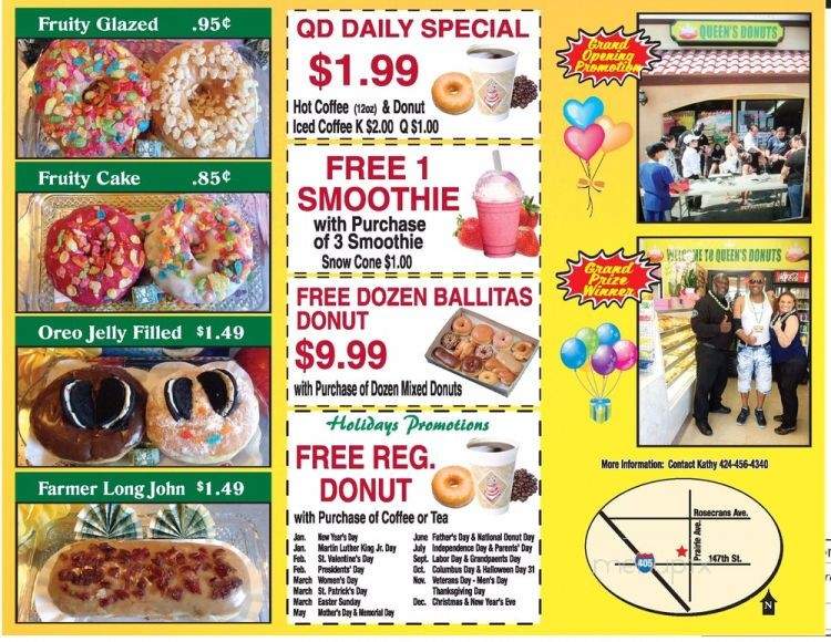 Queen's Donuts - Lawndale, CA menu_pic