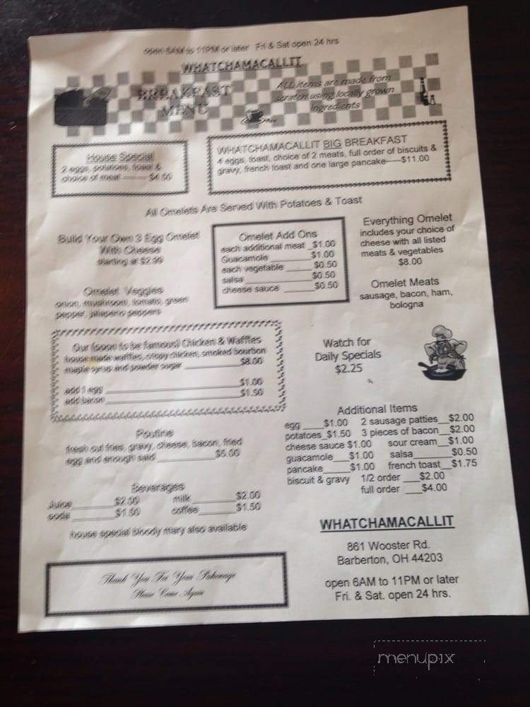 /28157284/Whatchamacallit-Menu-Barberton-OH - Barberton, OH