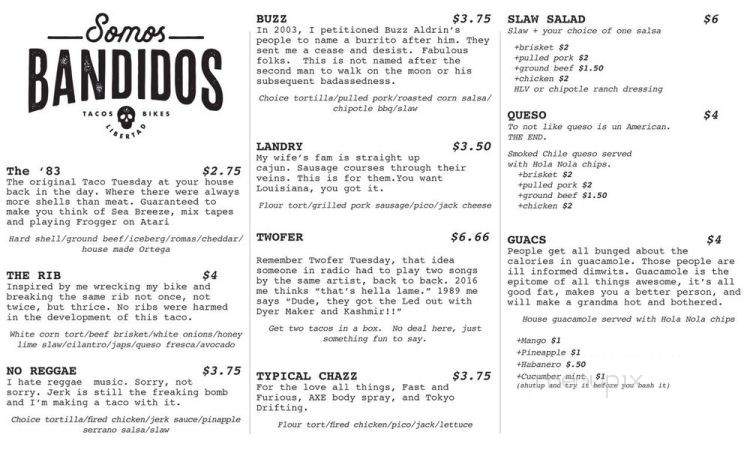 Somos Bandidos - Baton Rouge, LA menu_pic