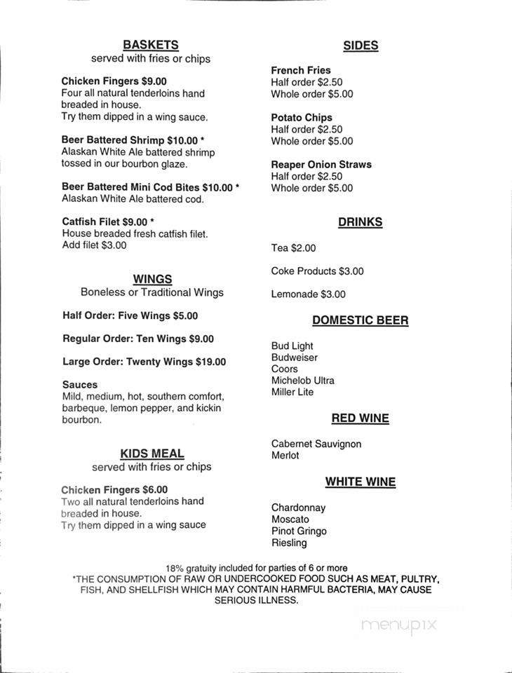 Brick Yard Sports Grill - Dublin, GA menu_pic