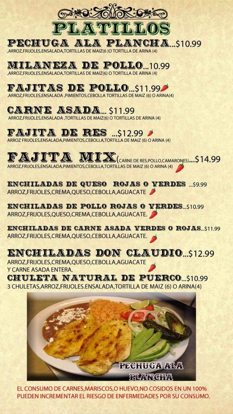 Taqueria Don Claudio - Lithia Springs, GA menu_pic