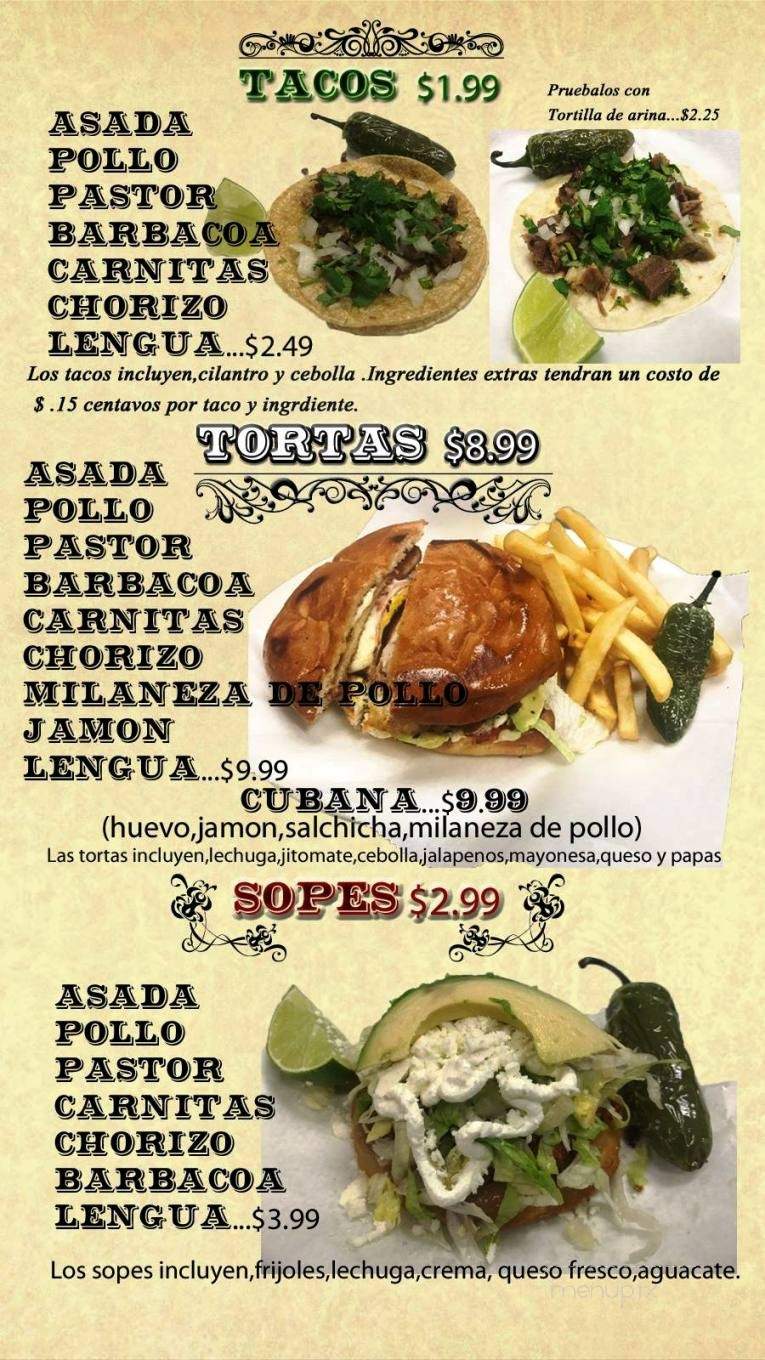 Taqueria Don Claudio - Lithia Springs, GA menu_pic