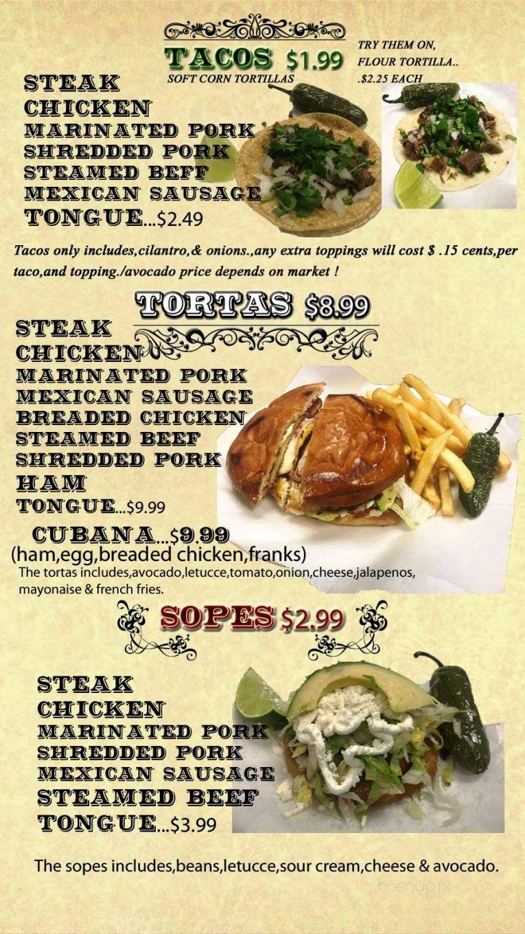 Taqueria Don Claudio - Lithia Springs, GA menu_pic