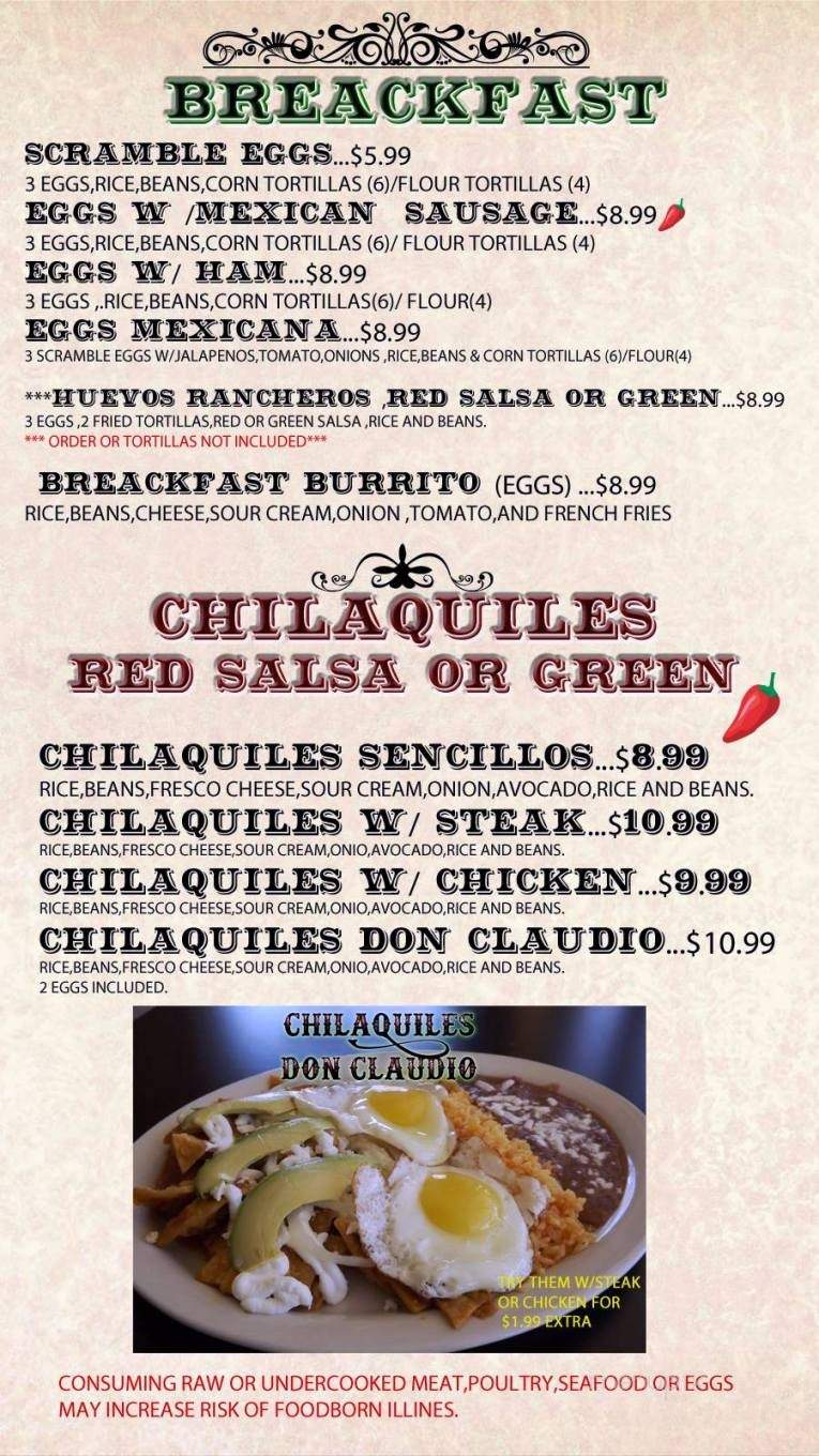 Taqueria Don Claudio - Lithia Springs, GA menu_pic