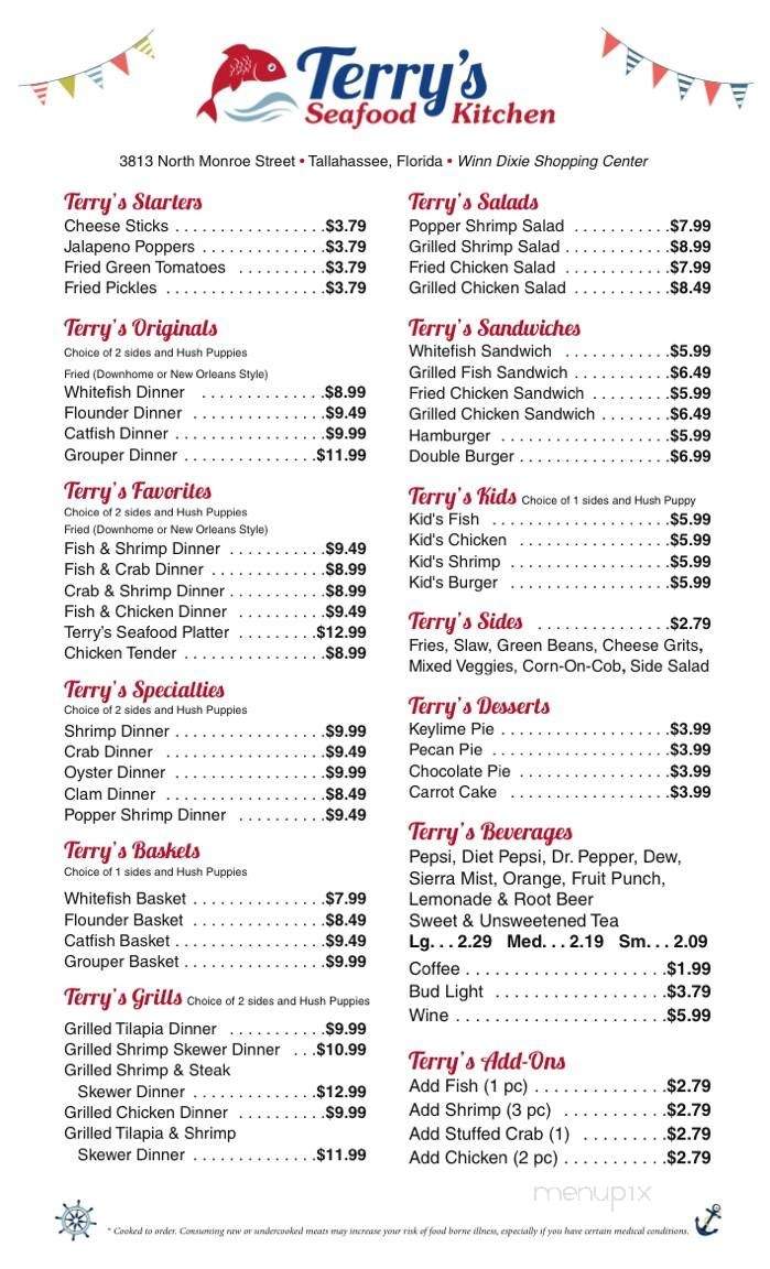 Terry's Seafood Kitchen - Tallahassee, FL menu_pic