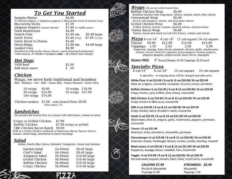 Turning Point Pizzeria - Schuylerville, NY menu_pic