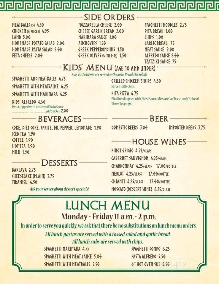 Toscanos Bistro - Shelby, NC menu_pic
