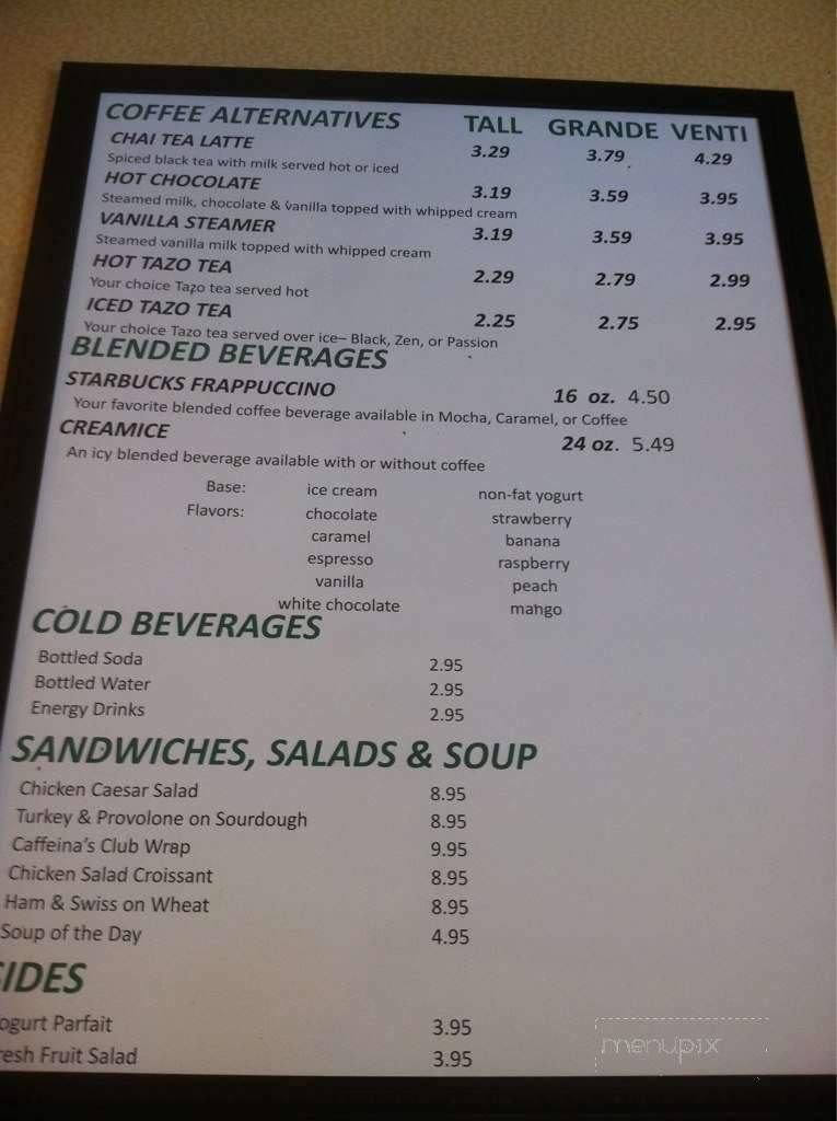 Caffeina's Cafe & Dessert Bar - Oklahoma City, OK menu_pic