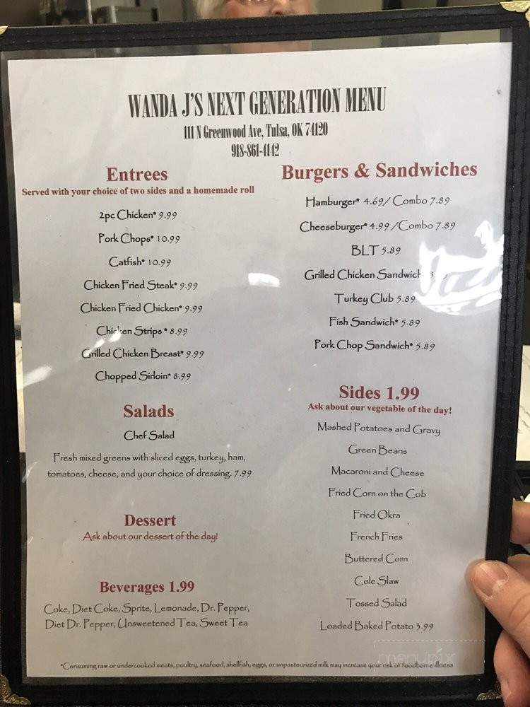 Wanda J's Next Generation - Tulsa, OK menu_pic