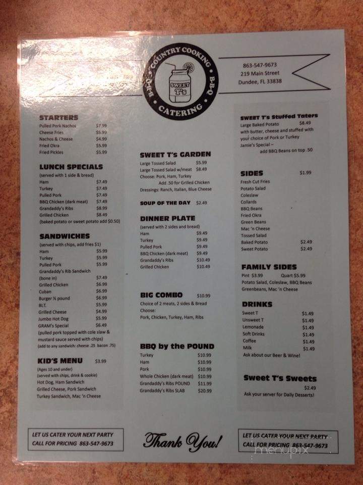 Sweet T's - Dundee, FL menu_pic