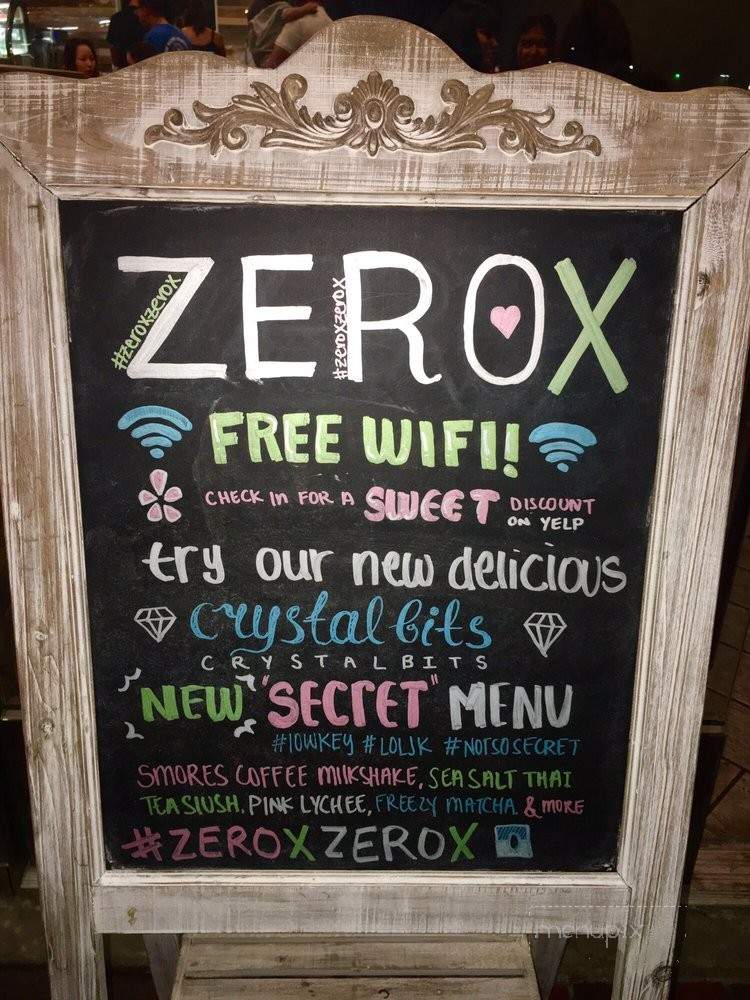 Zero X - Pomona, CA menu_pic