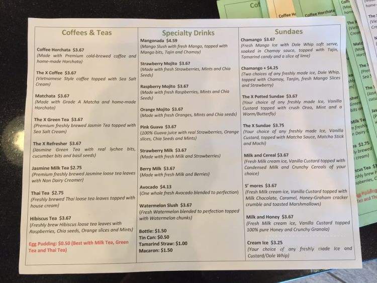 Zero X - Pomona, CA menu_pic