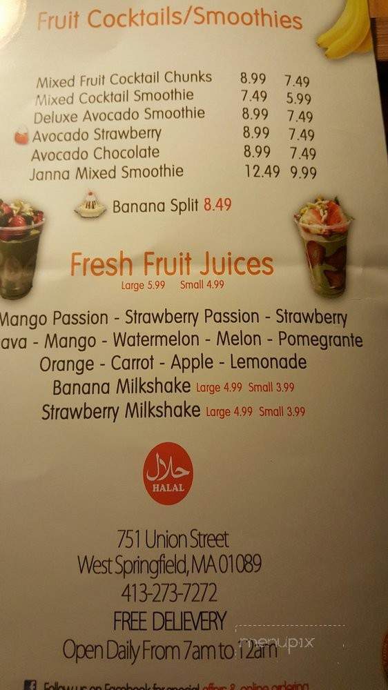 Janna Juice Bar & Grill - West Springfield, MA menu_pic
