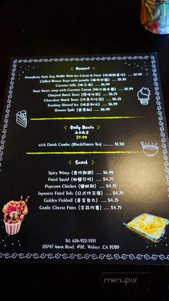 TeaOlogy - Walnut, CA menu_pic