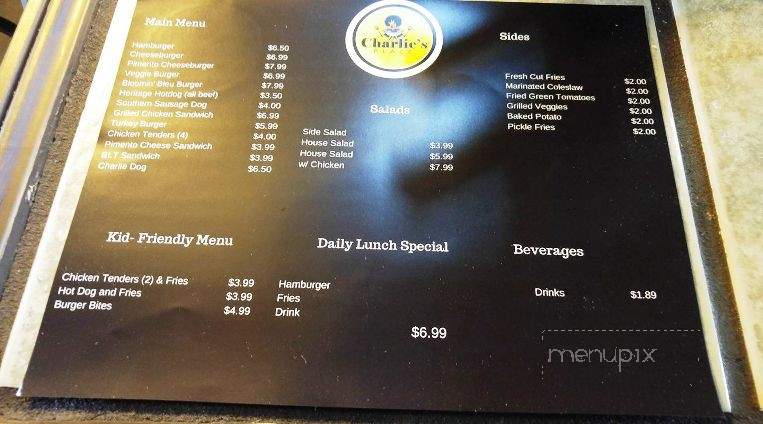 Charlie's Place - Selma, AL menu_pic