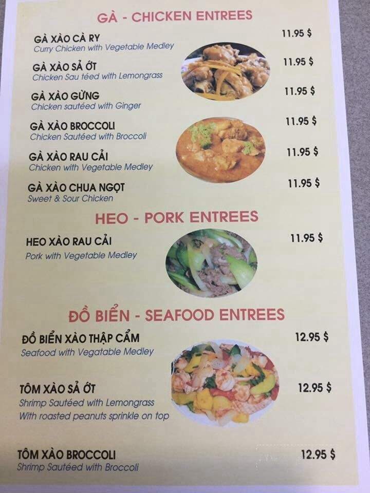 Traditional Saigon Restaurant - Springfield, MA menu_pic