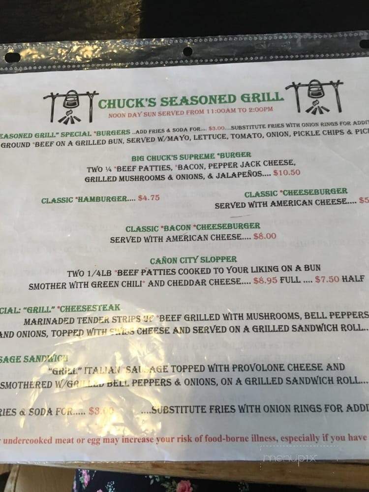 Chuck's Seasoned Grill - Canon City, CO menu_pic