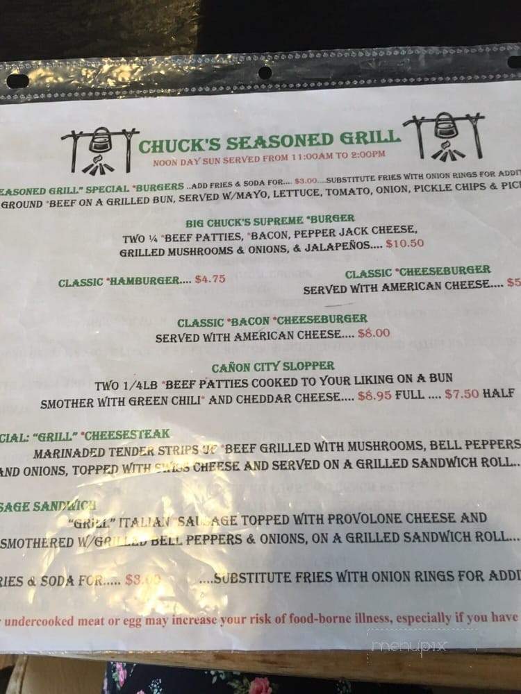 Chuck's Seasoned Grill - Canon City, CO menu_pic