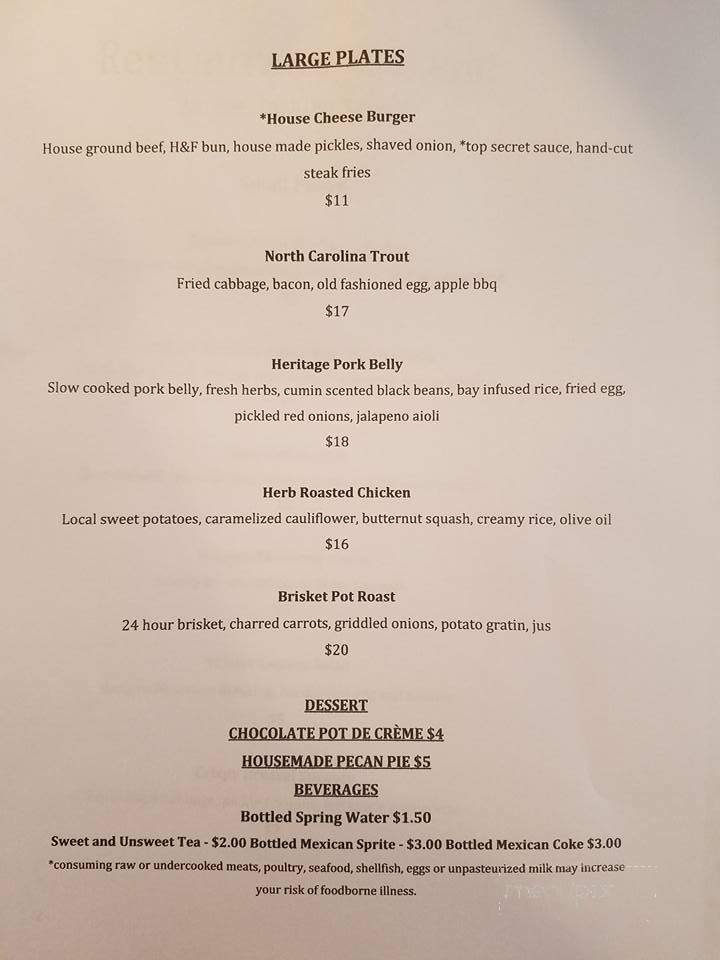 Restaurant Lorene - Young Harris, GA menu_pic