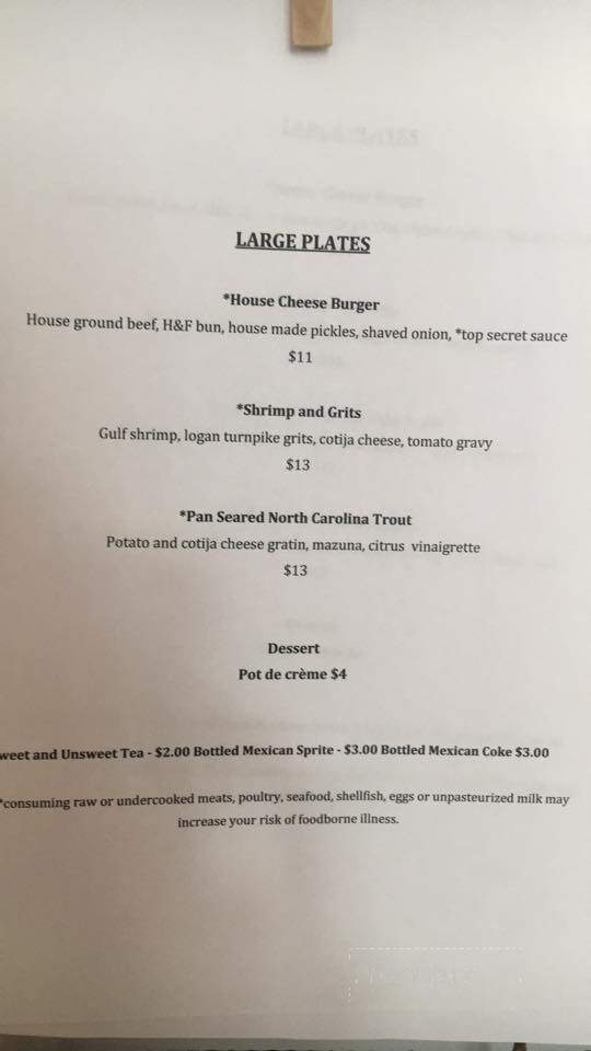 Restaurant Lorene - Young Harris, GA menu_pic
