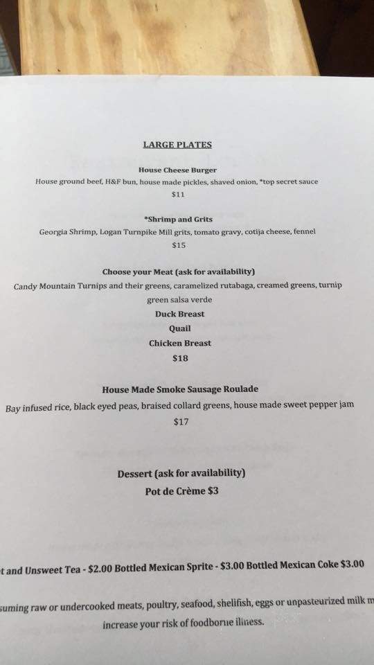 Restaurant Lorene - Young Harris, GA menu_pic
