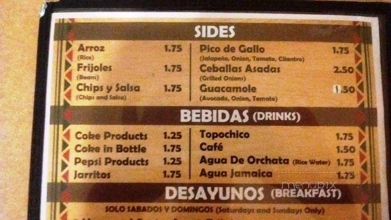 Dos Amigos Taqueria - South Beloit, IL menu_pic