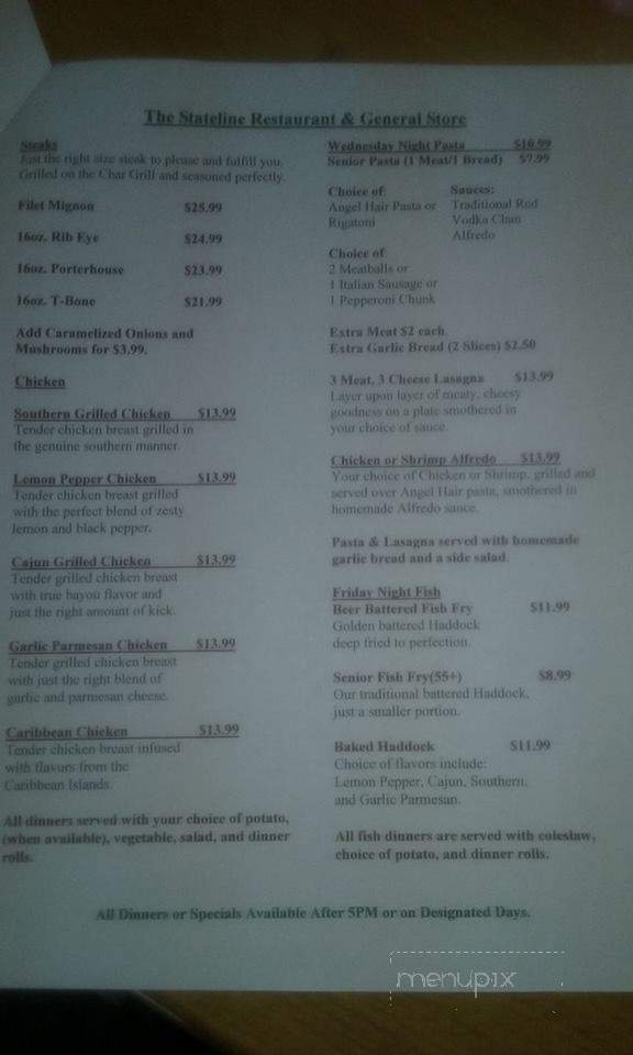 The Michaels Cabin Restaurant - Limestone, NY menu_pic