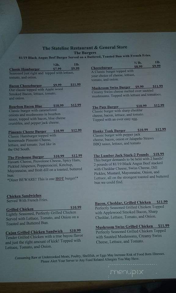 The Michaels Cabin Restaurant - Limestone, NY menu_pic