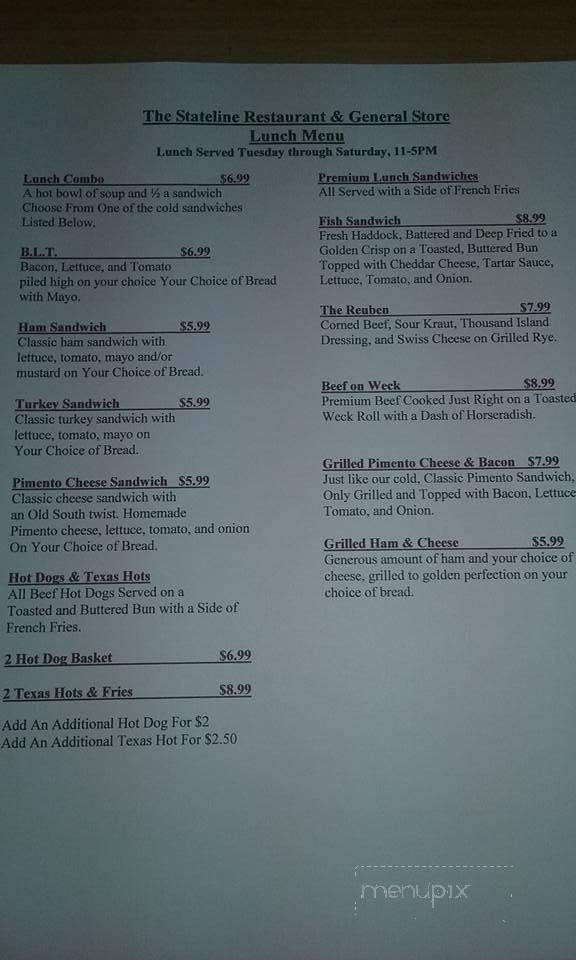 The Michaels Cabin Restaurant - Limestone, NY menu_pic