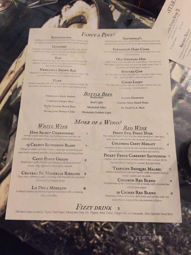 The Duke and Dagger - Menomonie, WI menu_pic