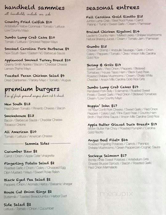 Hoppin' Johnz - Elizabeth City, NC menu_pic