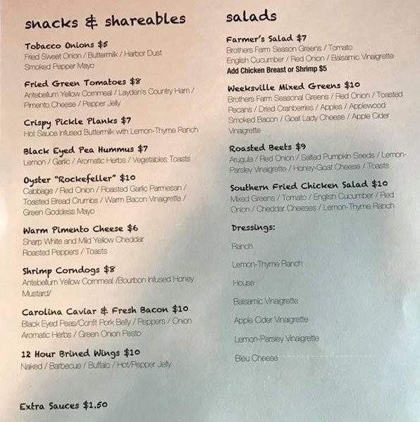 Hoppin' Johnz - Elizabeth City, NC menu_pic