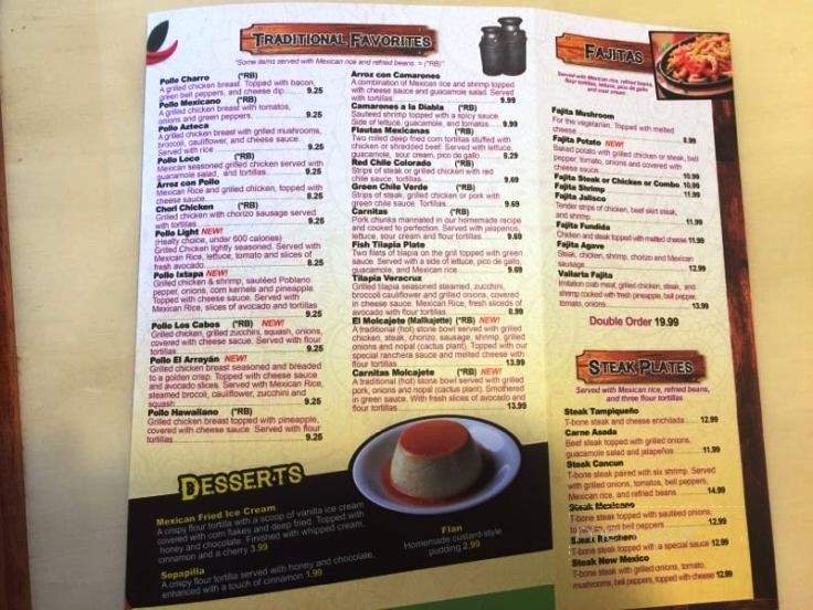 Agaves Mexican Grill - Ferdinand, IN menu_pic