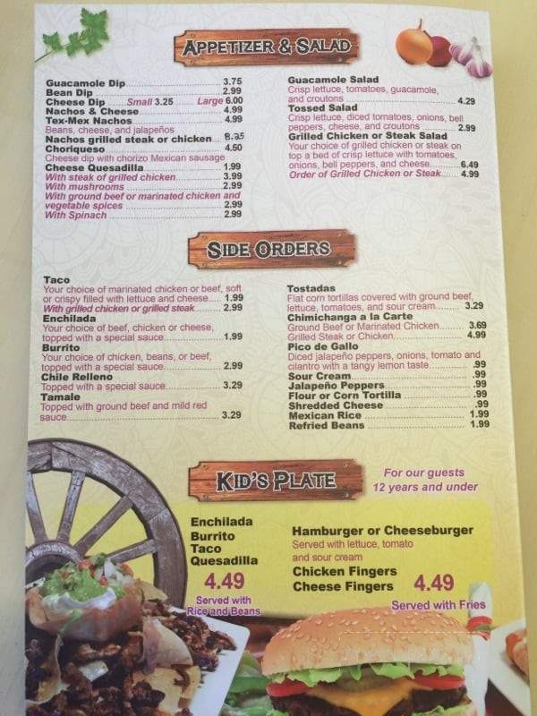 Agaves Mexican Grill - Ferdinand, IN menu_pic