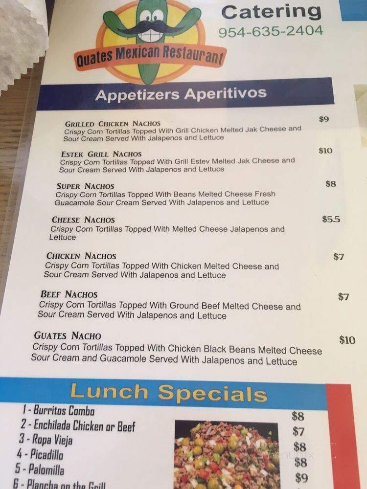 Quates Mexican Restaurant - Oakland Park, FL menu_pic