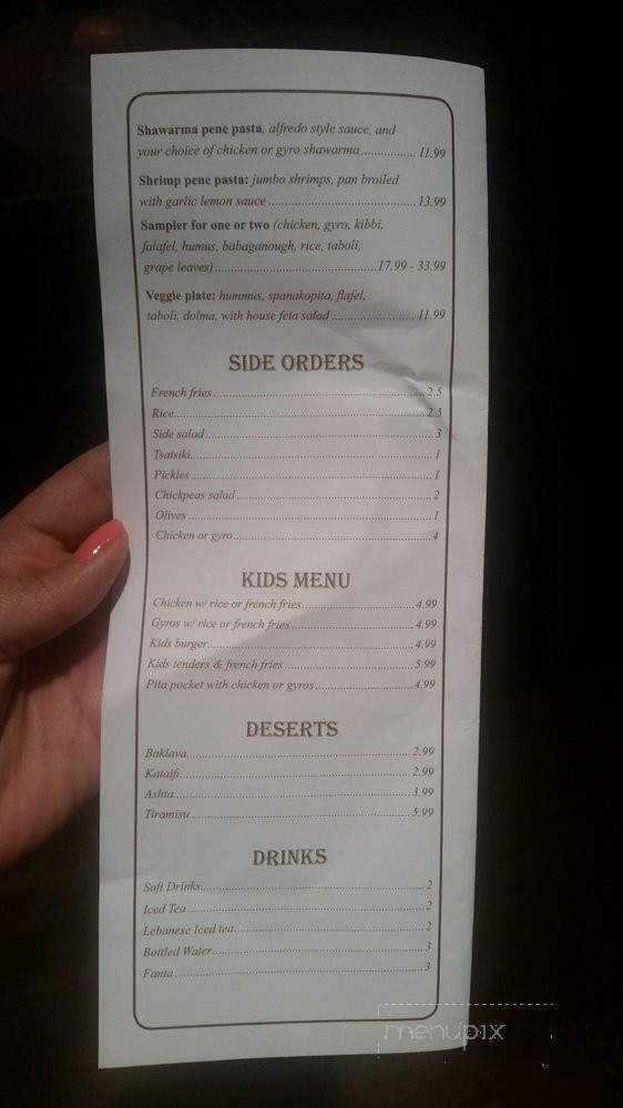 Salam Mediterranean Grill & Hookah - Humble, TX menu_pic