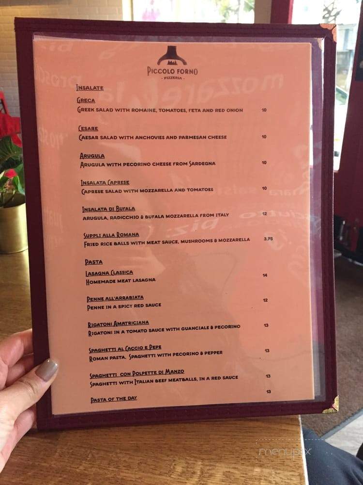 Piccolo Forno - San Francisco, CA menu_pic