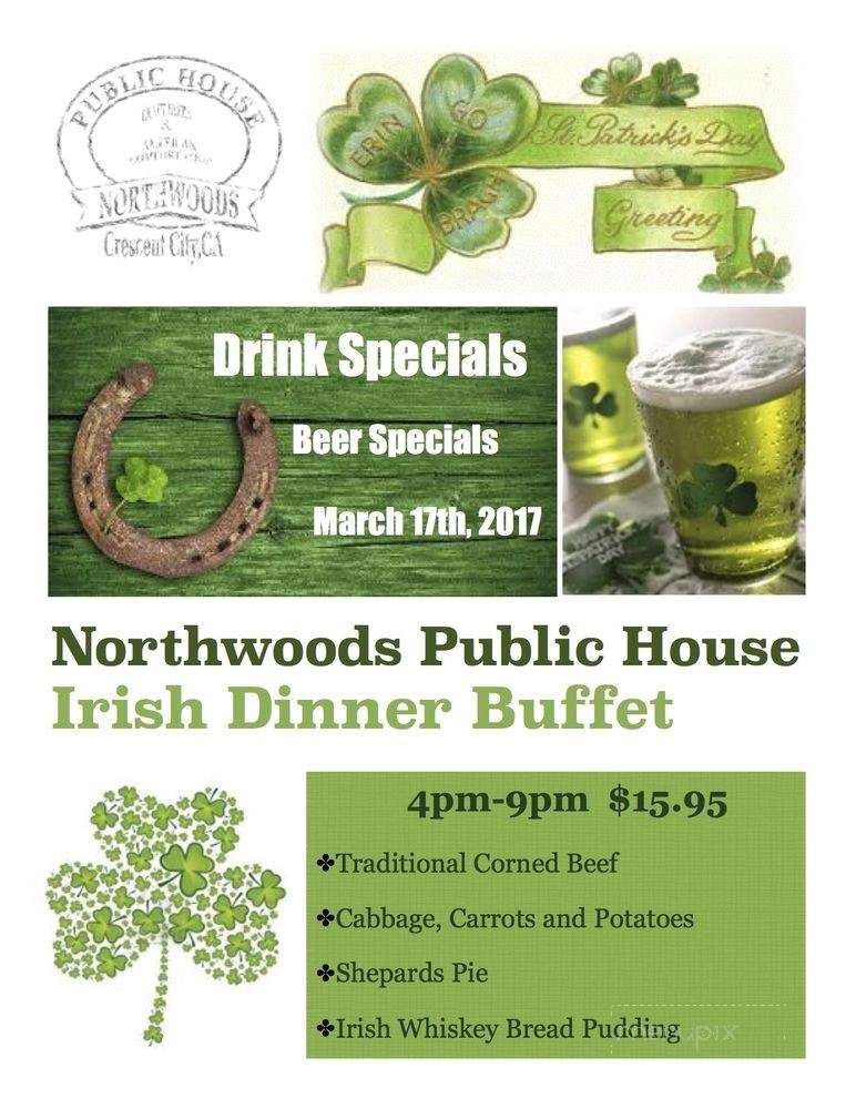 Northwoods Public House - Crescent City, CA menu_pic