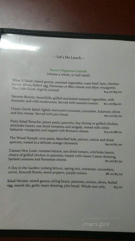 Savor-Eclectic Eats - Afton, WY menu_pic
