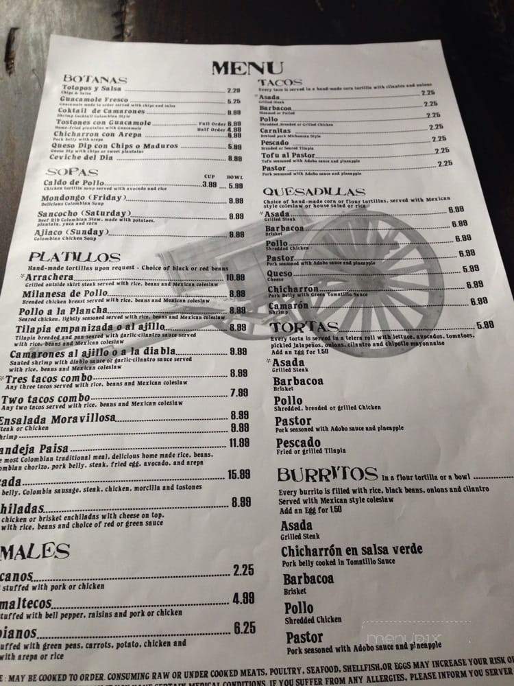 Taqueria La Carreta - Atlanta, GA menu_pic