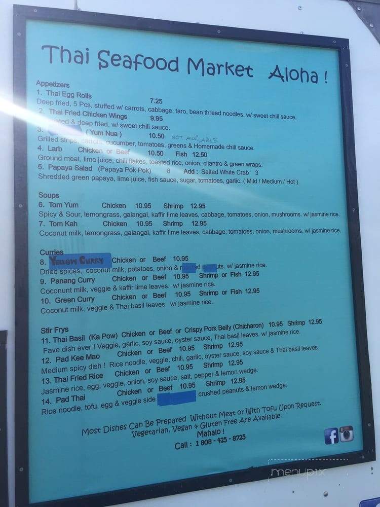 Panda's Thai Food Truck - Haleiwa, HI menu_pic