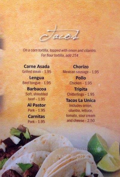Taqueria La Unica - Logan, UT menu_pic