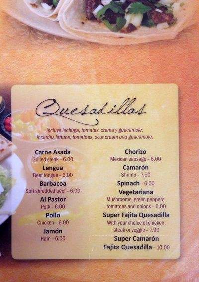 Taqueria La Unica - Logan, UT menu_pic