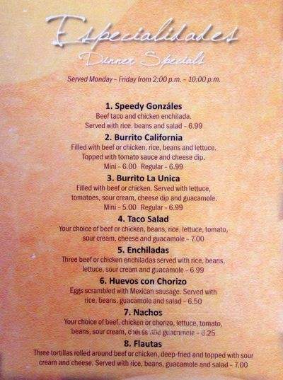 Taqueria La Unica - Logan, UT menu_pic