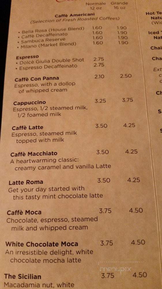 Cucina Di Rosa - Rockford, IL menu_pic