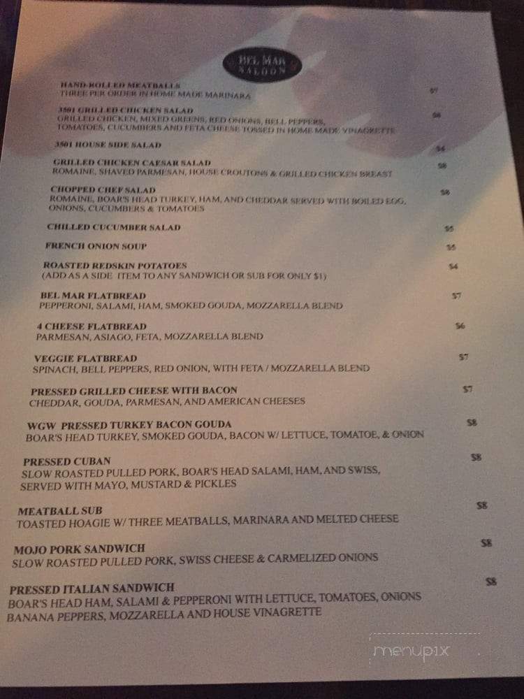Bel Mar Tavern - Tampa, FL menu_pic